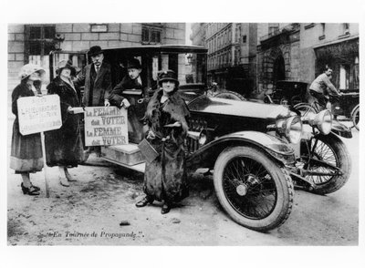 Propaganda postcard encouraging women to fight for voting rights by French Photographer